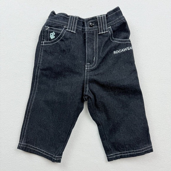 ROCAWEAR 0-6 Months Girls Stretchy‎ Baby Toddler Euc Cute Stitching Details Size - Picture 1 of 7